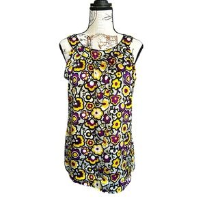 5/$25 NY Collection Y2K Fashion Satin sleeveless top w/bold design size small